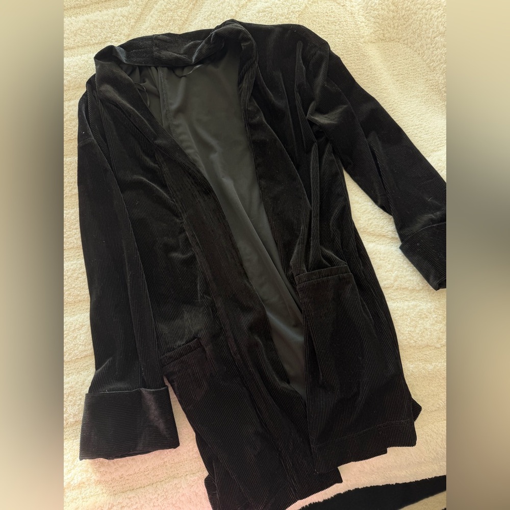 Black velvet corduroy blazer cardigan